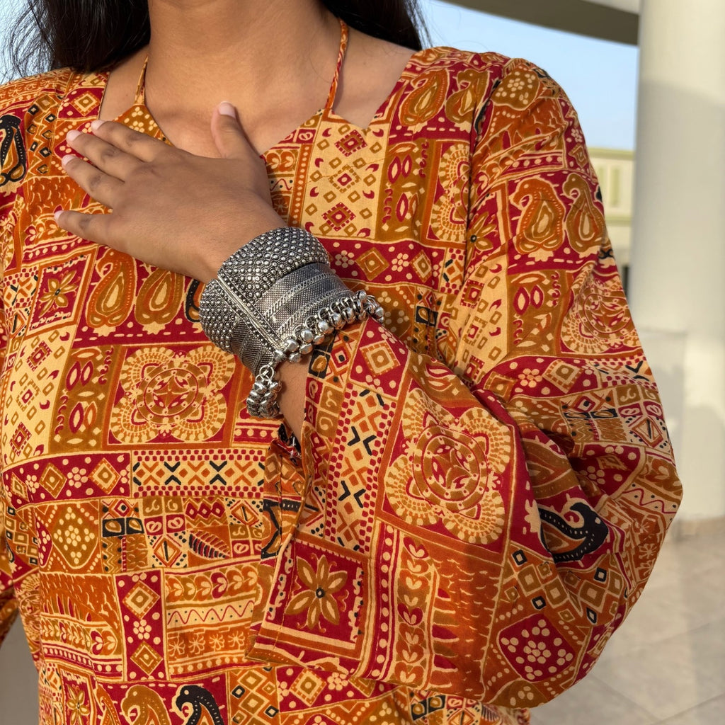 Jaipuri Print Corset Back Kurti Pure Cotton For Women