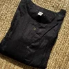 Black Round Neck A Line Rayon Kurti For Women